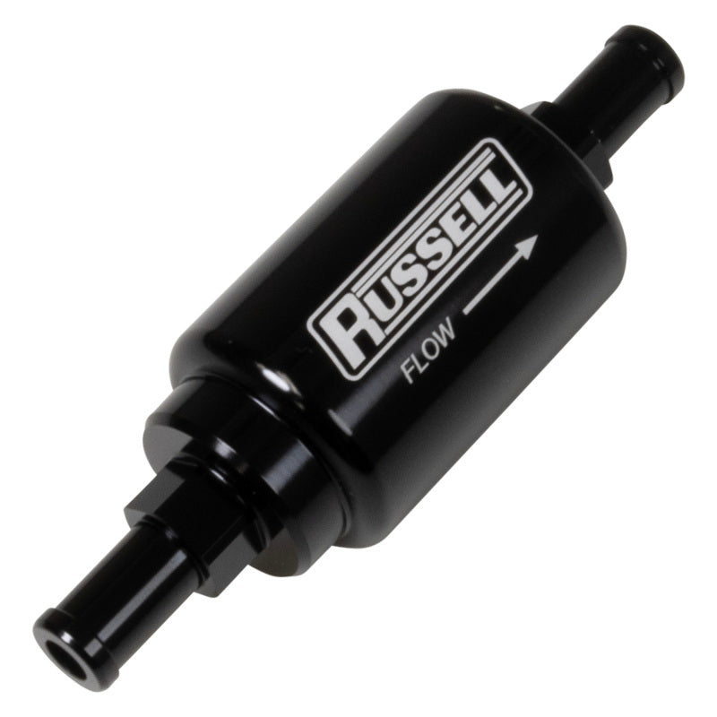 Russell 650625 - RUS650625 - Russell 3/8 Male To 3/8 Male Barbed Fuel Check Valve - Black Anodized - Shipped in Europe - Tuningsupply.com