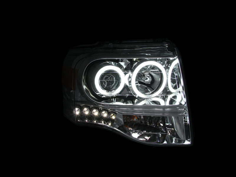 ANZO 111114 - ANZ111114 - ANZO 2007-2014 Ford Expedition Projector Headlights Chrome - Shipped in Europe - Tuningsupply.com
