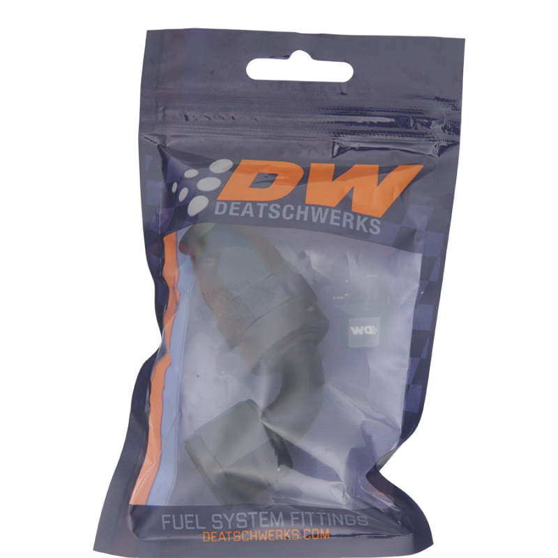 DeatschWerks 6-02-0856-B - DWK6-02-0856-B - DeatschWerks 8AN Female Swivel 90-Degree Hose End PTFE (Incl 1 Olive Insert) - Anodized Matte Black - Shipped in Europe - Tuningsupply.com
