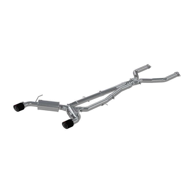 MBRP PS44003CF - MBRPS44003CF - MBRP 16-19 Infiniti Q50 3.0L FWD/AWD 3in Cat Back w/ 4.5in OD Carbon Fiber Tips - T304 - Shipped in Europe - Tuningsupply.com