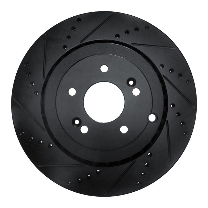 R1 Concepts - RNC633-21039L - R1 18-25 Genesis G70 Rear Left Drilled & Slotted Black Brake Rotor - Shipped in Europe - Tuningsupply.com