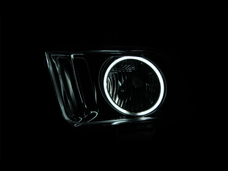 ANZO 121033 - ANZ121033 - ANZO 2005-2009 Ford Mustang Crystal Headlights w/ Halo Black (CCFL) - Shipped in Europe - Tuningsupply.com