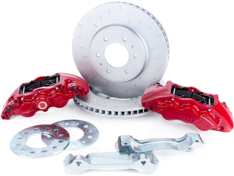 Alcon BKF1559BE11 - ALCBKF1559BE11 - Alcon 09-20 F-150/Raptor Gen1-2 347x36mm Rotors 6-Piston Red Front Brake Kit Requires alcAC011507NAN - Shipped in Europe - Tuningsupply.com