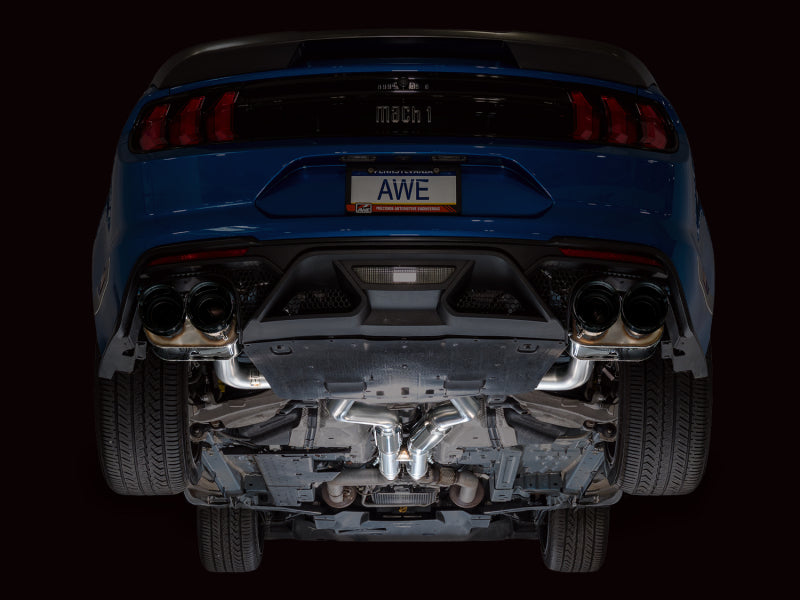 AWE Tuning 3025-43551 - AWE3025-43551 - AWE Tuning 21-23 Ford Mustang Mach 1 SwitchPath Cat-Back Exhaust w/ Quad Diamond Black Tips - Shipped in Europe - Tuningsupply.com