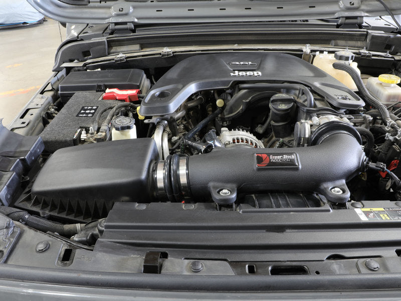 aFe 55-10009D - AFE55-10009D - aFe Super Stock Induction System Pro Dry S Media Jeep 18-21 Wrangler JL / 20-21 Gladiator JT V6-3.6L - Shipped in Europe - Tuningsupply.com
