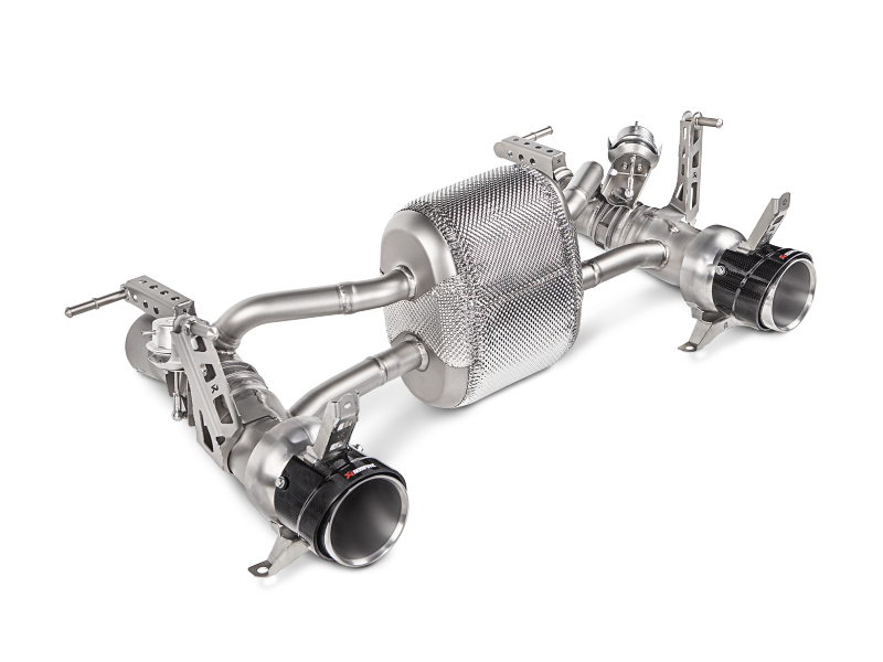 Akrapovic MTP-FE488H - AKRMTP-FE488H - Akrapovic 16-17 Ferrari 488 GTB/488 Spyder Slip-On Line (Titanium) w/ Carbon Tips - Shipped in Europe - Tuningsupply.com