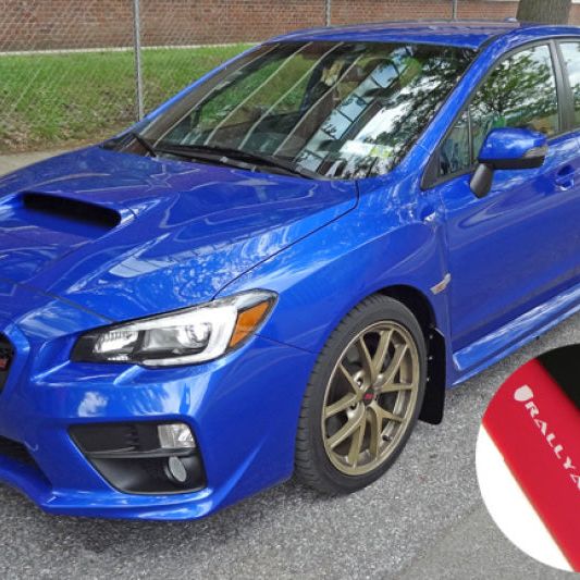 Rally Armor MF32-UR-RD/WH - RALMF32-UR-RD/WH - Rally Armor 15-21 Subaru WRX/STI Red UR Mud Flap w/White Logo - Shipped in Europe - Tuningsupply.com