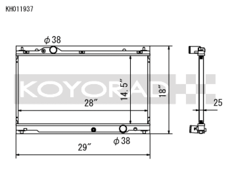 Koyo KH011937 - KOYKH011937 - Koyo 06-13 Lexus IS250/IS350 2.5L/3.5L (6MT/AT) Radiator - Shipped in Europe - Tuningsupply.com
