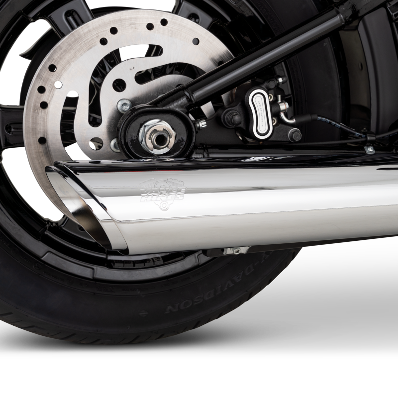 Vance and Hines 16750 - VAH16750 - Vance & Hines 2025+ HD Softail Twin Slash 4in Round Chrome Slip-On Exhaust - Shipped in Europe - Tuningsupply.com