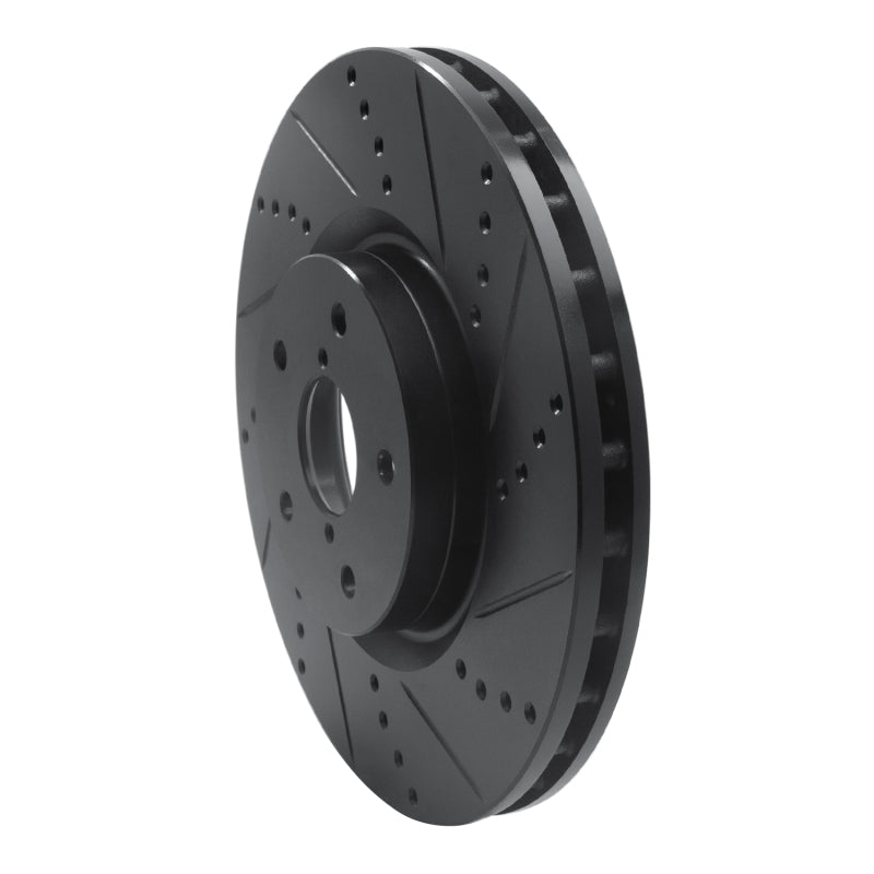 R1 Concepts 633-13016R - RNC633-13016R - R1 05-17 Subaru WRX STI Front Right Drilled & Slotted Black Brake Rotor - Shipped in Europe - Tuningsupply.com