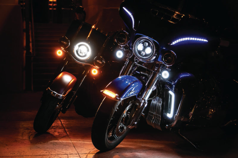 Kuryakyn 2902 - KUR2902 - Kuryakyn Tracer L.E.D. Front Turn Signal Insert, White/Amber Light, Smoke Lens 1157 - Shipped in Europe - Tuningsupply.com