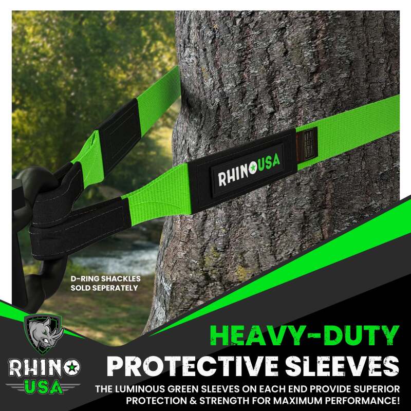 Rhino USA RG-TS3X30-GRN - RSARG-TS3X30-GRN - Rhino USA Recovery Tow Strap 3Inx30Ft (Green) - Shipped in Europe - Tuningsupply.com