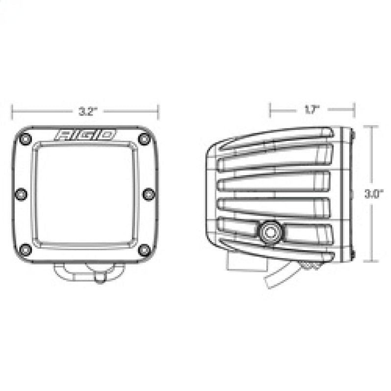 Rigid Industries 201933 - RIG201933 - Rigid Industries Protective Polycarbonate Cover - Dually/D2 - Yellow - Shipped in Europe - Tuningsupply.com