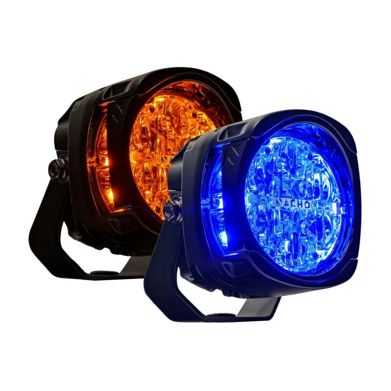 Nacho Offroad Technology PM455AB - NACPM455AB - Nacho Lighting Quatro Chase - Amber/Blue (Pair) - Shipped in Europe - Tuningsupply.com