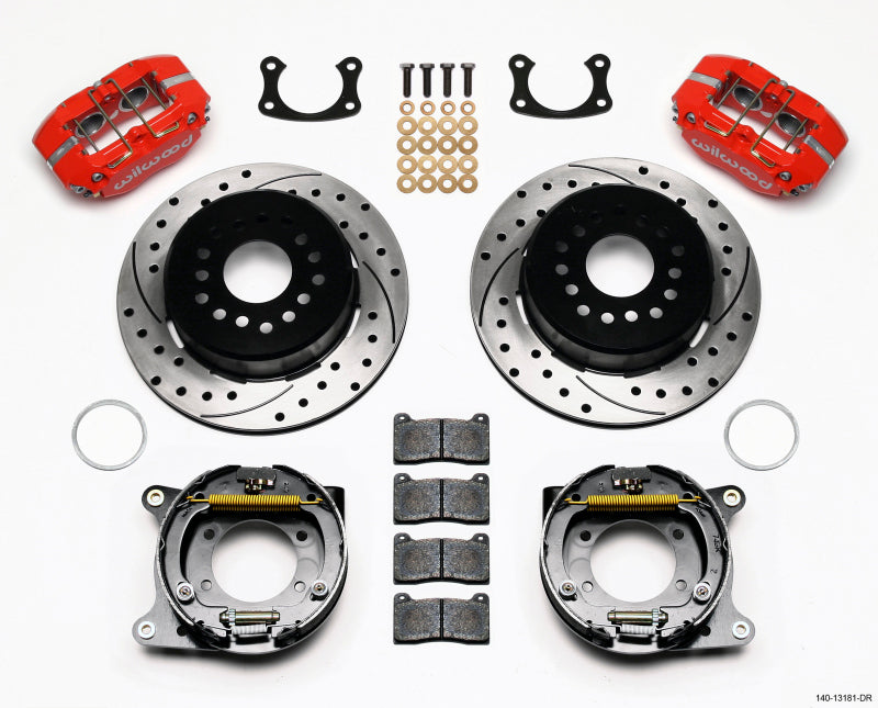 Wilwood 140-13181-DR - WIL140-13181-DR - Wilwood Dynapro Lug Mount P/S P-B Kit Drilled-Red New Big Ford 2.50in Offset - Shipped in Europe - Tuningsupply.com