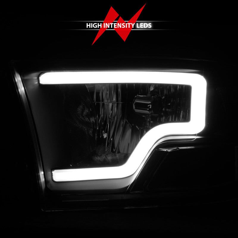 ANZO 111515 - ANZ111515 - ANZO 2009-2018 Dodge Ram 1500 Crystal Headlights w/ Light Bar Black Housing - Shipped in Europe - Tuningsupply.com