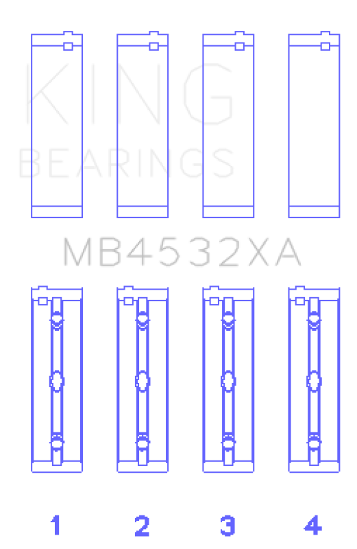 King Engine Bearings GMB4532XA - KINGMB4532XA - King Engine Bearings Mercedes-Benz OM 642.822/36/910/20/30/70 Main Bearing Set - Shipped in Europe - Tuningsupply.com