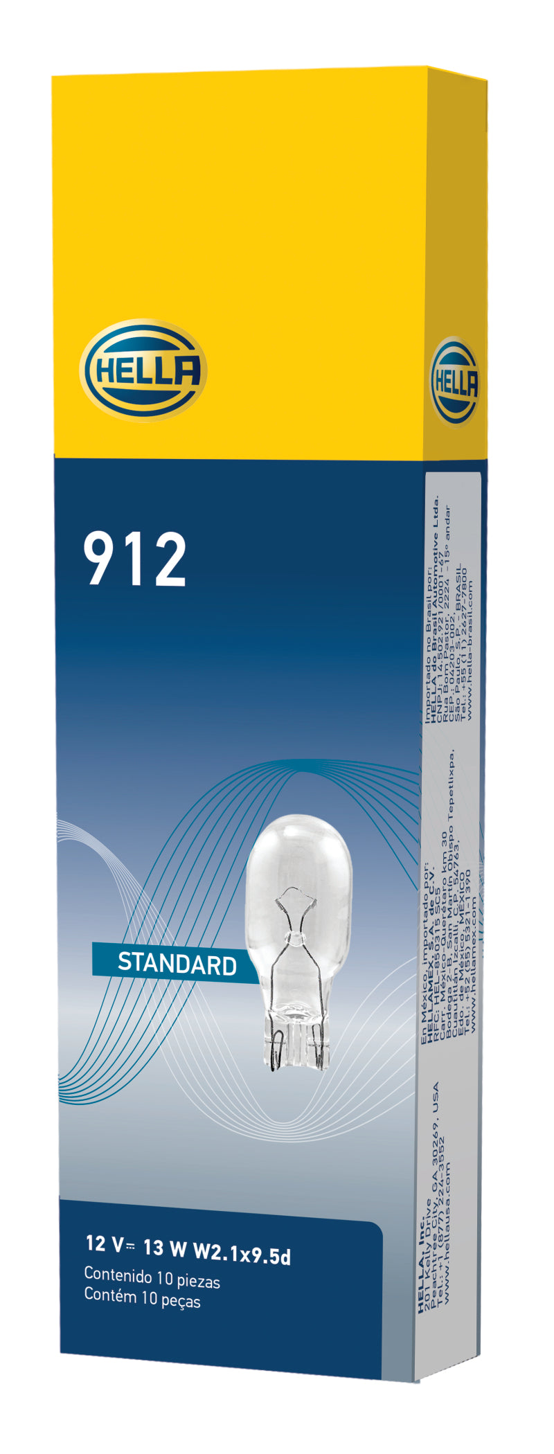 Hella LA912 - HELLA912 - Hella Bulb 912 12V 13W W2.1X9.5d T5 - Shipped in Europe - Tuningsupply.com