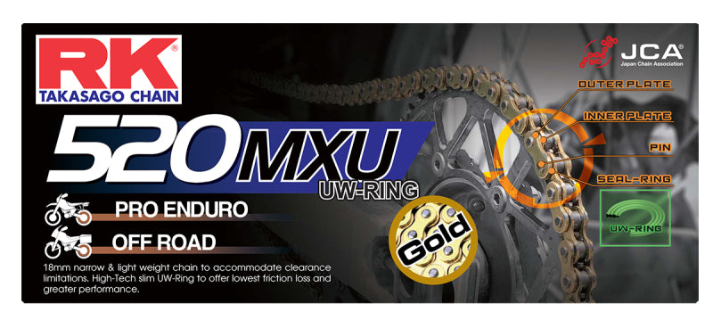 RK Chain GB520MXU-110 - RKCGB520MXU-110 - RK Chain GB520MXU-110L UW-Ring - Gold - Shipped in Europe - Tuningsupply.com