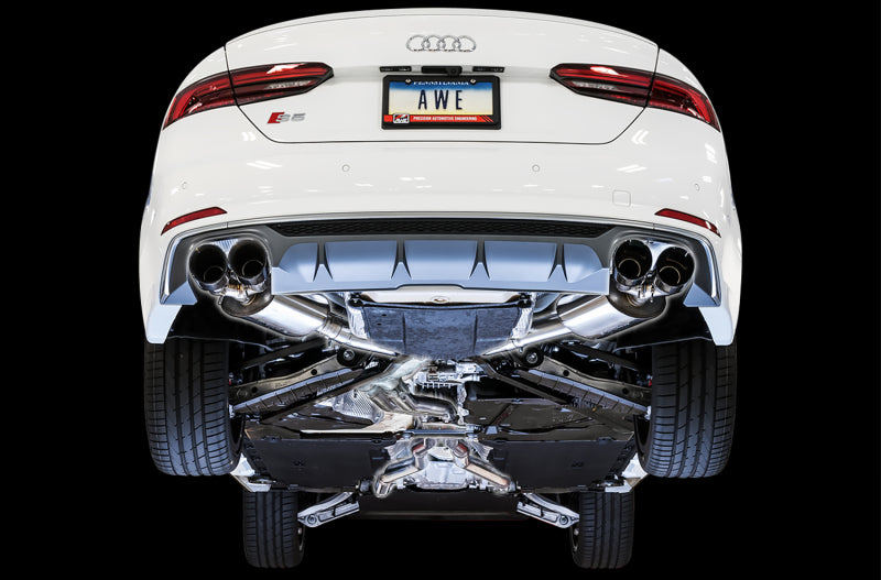 AWE Tuning 3020-43064 - AWE3020-43064 - AWE Tuning Audi B9 S5 Sportback Touring Edition Exhaust - Non-Resonated (Black 102mm Tips) - Shipped in Europe - Tuningsupply.com