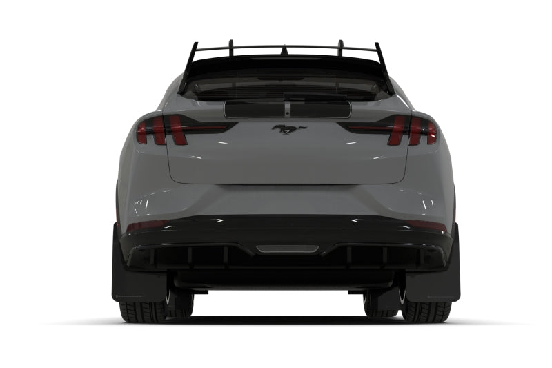 Rally Armor MF96-URXT-BLK-MBK - RALMF96-URXT-BLK-MBK - Rally Armor 2021-25 Ford Mach-E Rally Edition Black UR Mud Flap Metallic Black Logo - Shipped in Europe - Tuningsupply.com