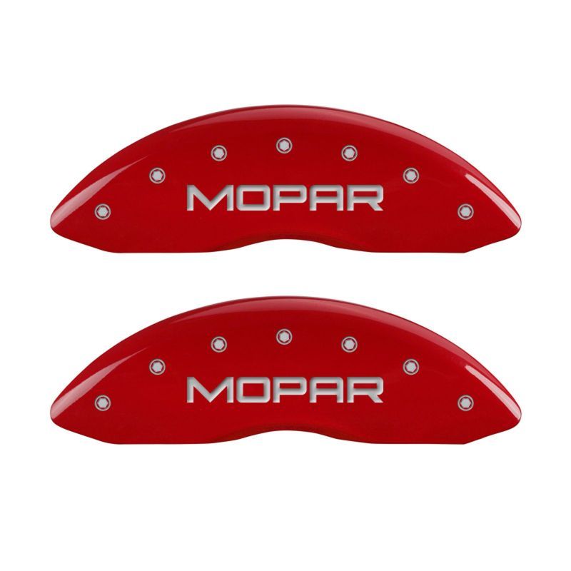 MGP 12162SMOPRD - MGP12162SMOPRD - MGP 4 Caliper Covers Engraved Front & Rear MOPAR Red finish silver ch - Shipped in Europe - Tuningsupply.com