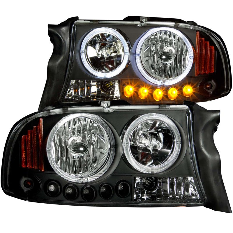 ANZO 111194 - ANZ111194 - ANZO 1997-2004 Dodge Dakota Projector Headlights w/ Halo Black 1 pc - Shipped in Europe - Tuningsupply.com
