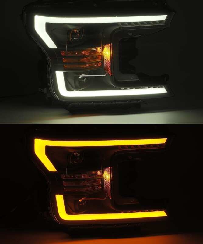 AlphaRex 880175 - ARX880175 - AlphaRex 18-20 Ford F-150 LUXX LED Proj Headlights Plank Style Chrome w/Activ Light/DRL - Shipped in Europe - Tuningsupply.com