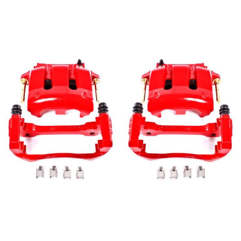 PowerStop S4928A - PSBS4928A - Power Stop 05-14 Ford Mustang Front Red Calipers w/Brackets - Pair - Shipped in Europe - Tuningsupply.com