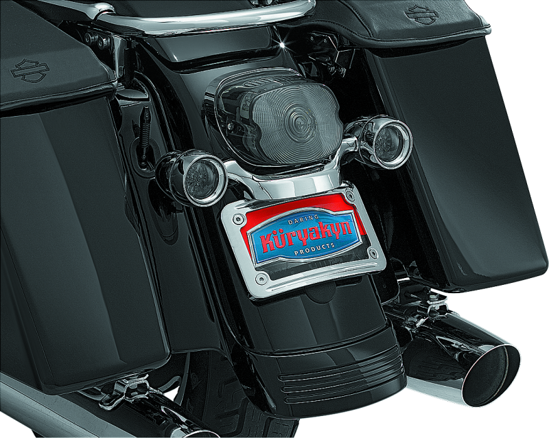 Kuryakyn 3163 - KUR3163 - Kuryakyn Curved License Plate Mount Chrome - Shipped in Europe - Tuningsupply.com