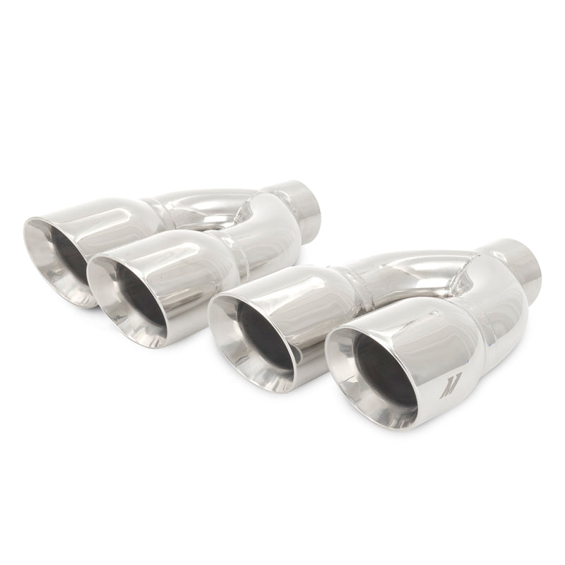 Mishimoto MMEXH-TIP-QY25P - MISMMEXH-TIP-QY25P - Mishimoto Universal Steel Muffler Tip 2.5in Inlet Dual Y Polished - Shipped in Europe - Tuningsupply.com
