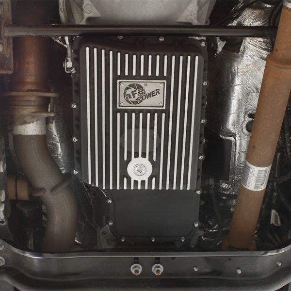 aFe 46-70182 - AFE46-70182 - aFe Power Transmission Pan Black Machined 11-14 Ford 6R140 Trucks V8 6.7L (td) - Shipped in Europe - Tuningsupply.com