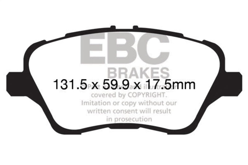 EBC UD1730 - EBCUD1730 - EBC 13+ Ford Fiesta 1.6 Turbo ST Ultimax2 Front Brake Pads - Shipped in Europe - Tuningsupply.com