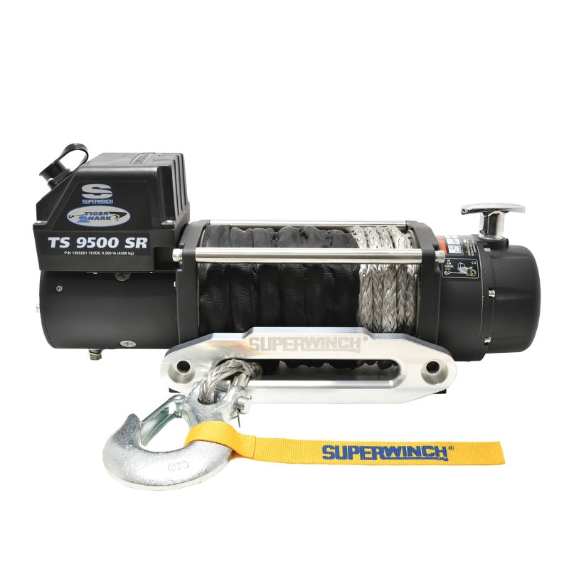 Superwinch 1595201 - SUW1595201 - Superwinch 9500 LBS 12V DC 3/8in x 80ft Synthetic Rope Tiger Shark 9500 Winch - Shipped in Europe - Tuningsupply.com