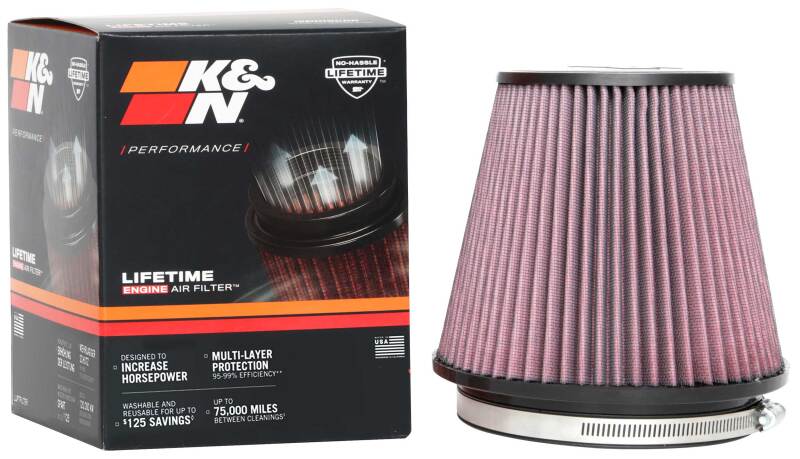 K&N Engineering RU-1042 - KNNRU-1042 - K&N Universal Clamp-On Air Filter 6in FLG / 7-1/2in B / 5in T / 6-1/2in H - Shipped in Europe - Tuningsupply.com
