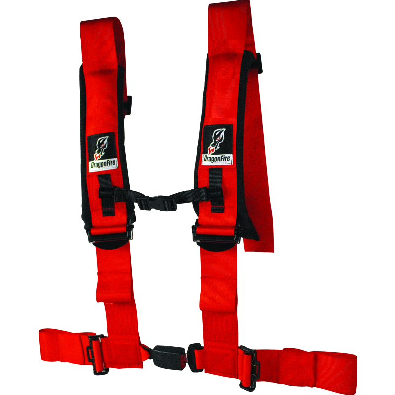 DragonFire Racing 522047 - DFR522047 - DragonFire Racing Harness- H-Style- 4-point- EZ-Adjust- 3in Buckle- Red - Shipped in Europe - Tuningsupply.com