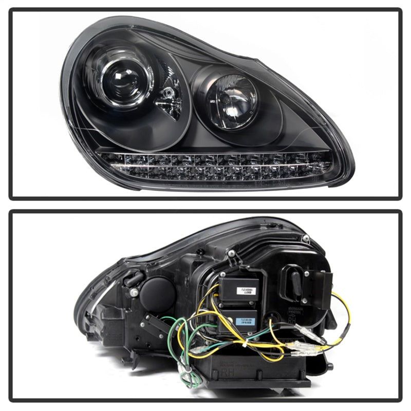 SPYDER 5080967 - SPY5080967 - Spyder Porsche Cayenne 03-06 Projector Xenon/HID Model- DRL LED Blk PRO-YD-PCAY03-HID-DRL-BK - Shipped in Europe - Tuningsupply.com