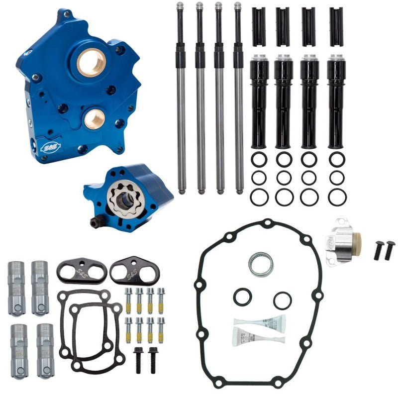 S&S Cycle 310-1262 - SSC310-1262 - S&S Cycle 2017+ M8 Oil Cooled Models Cam Chest Kit w/o Cam - Black Pushrod Tubes & Chain Tensioner - Shipped in Europe - Tuningsupply.com