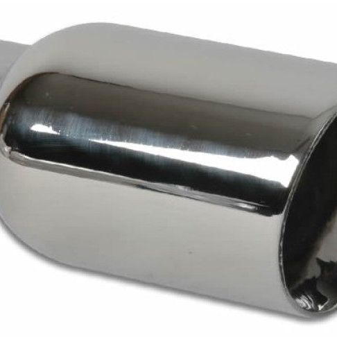 Vibrant 1269 - VIB1269 - Vibrant 2.5in ID Single 4in OD Round SS Exhaust Tip (Double Wall Angle Cut) - Shipped in Europe - Tuningsupply.com