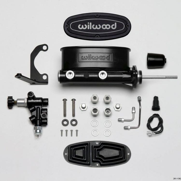 Wilwood 261-13626-BK - WIL261-13626-BK - Wilwood HV Tandem M/C Kit w L/H Bracket & Prop Valve - 15/16in Bore Black-W/Pushrod - Shipped in Europe - Tuningsupply.com