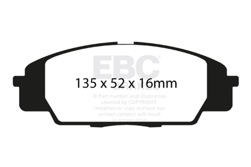 EBC UD829 - EBCUD829 - EBC 07-11 Acura CSX (Canada) 2.0 Type S Ultimax2 Front Brake Pads - Shipped in Europe - Tuningsupply.com