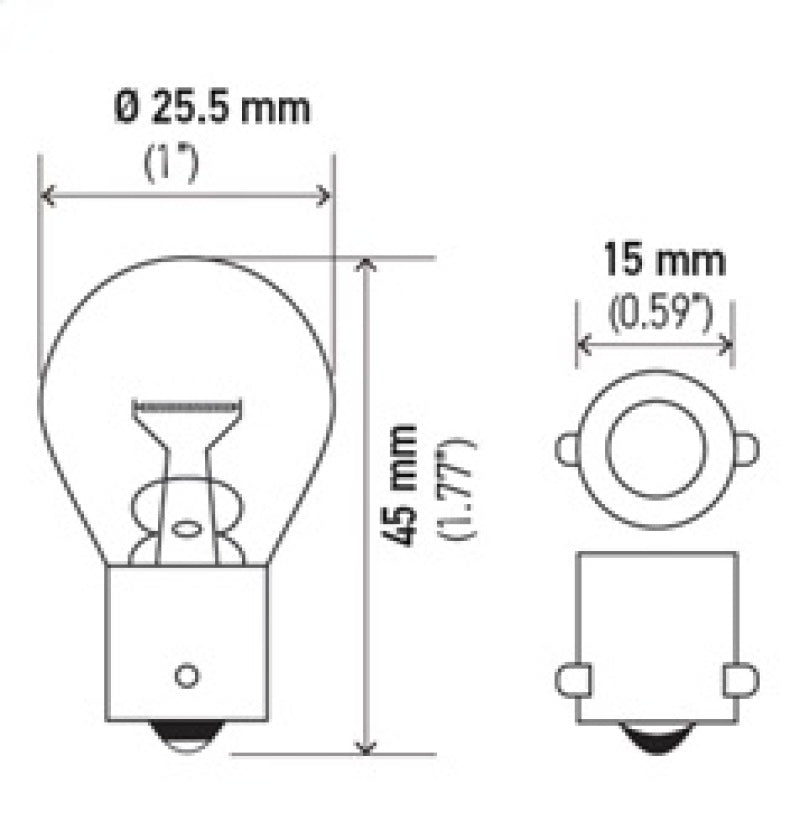 Hella 1156 - HELLA1156 - Hella Bulb 1156 12V 27W BA15s S8 (MOQ 10) - Shipped in Europe - Tuningsupply.com