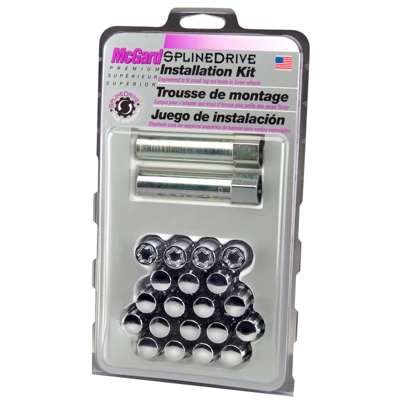 McGard 65557CN - MCG65557CN - McGard SplineDrive Tuner 5 Lug Install Kit w/Locks & Tool (Cone) M12x1.5 / 13/16 Hex - Chrome (CS) - Shipped in Europe - Tuningsupply.com