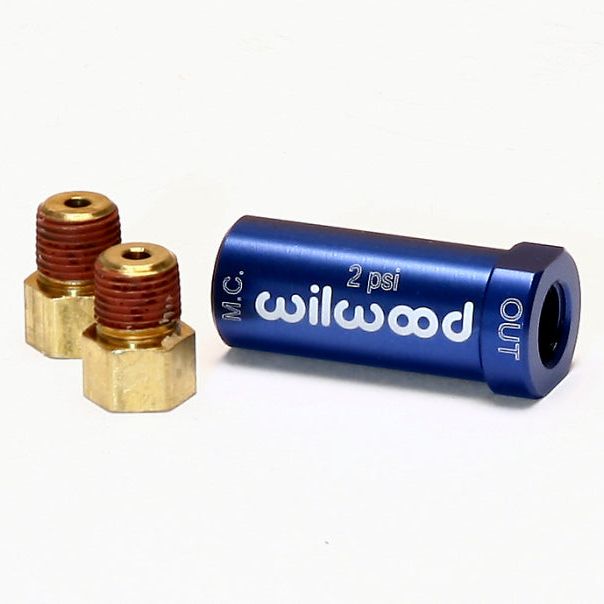 Wilwood 260-13783 - WIL260-13783 - Wilwood Residual Pressure Valve - New Style w/ Fittings - 2# / Blue - Shipped in Europe - Tuningsupply.com