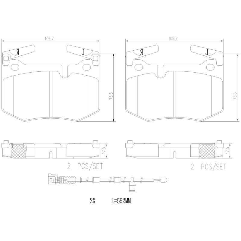 Brembo OE - BREP83164N - Brembo 16-20 Lexus RC F/ Lexus GS F Rear NAO Brake Pad - Shipped in Europe - Tuningsupply.com