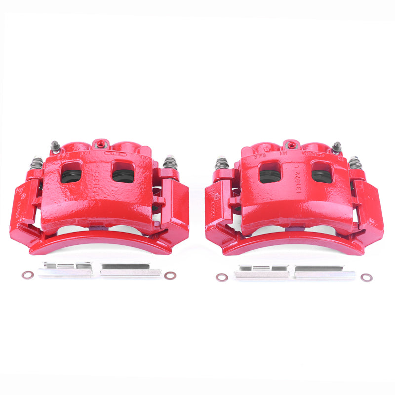 PowerStop S4762A - PSBS4762A - Power Stop 00-01 Dodge Ram 1500 Front Red Calipers w/Brackets - Pair - Shipped in Europe - Tuningsupply.com