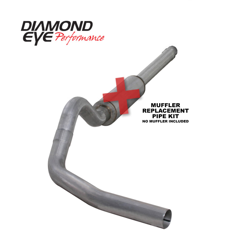 Diamond Eye Performance - DEPK4310A-RP - Diamond Eye KIT 4in Catback MFLR RPLCMENT PIPE Single AL: 94-97 FORD 7.3L F250/F350 PWRSTROKE - Shipped in Europe - Tuningsupply.com