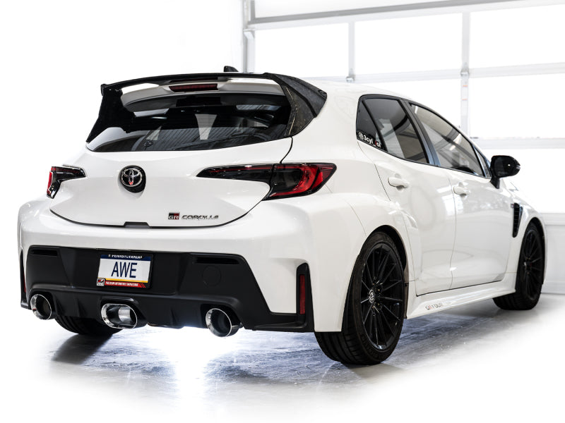 AWE Tuning 3020-52472 - AWE3020-52472 - AWE 23-24 Toyota GR Corolla Track Edition Catback Exhaust - Chrome Silver Tips - Shipped in Europe - Tuningsupply.com