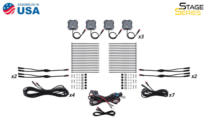 Diode Dynamics DD7748C - DIODD7748C - Diode Dynamics RGBW Rock Light Installer Kit w/Controller (12-pack) - Shipped in Europe - Tuningsupply.com