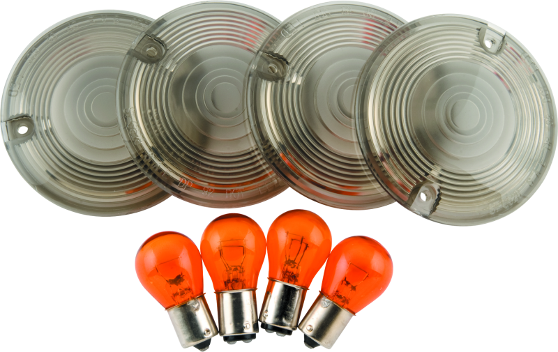 Bikers Choice 482545 - BKC482545 - Bikers Choice 86-17 H-D Models Smoked Turn Signal Flat Lens/Amber Bulb Kit H-D 69308-02 - Shipped in Europe - Tuningsupply.com